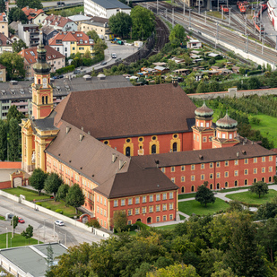 Innsbruck Bergisel - view towards Wilten monastery