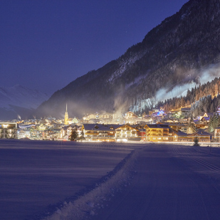 View of the village Ischgl in winter