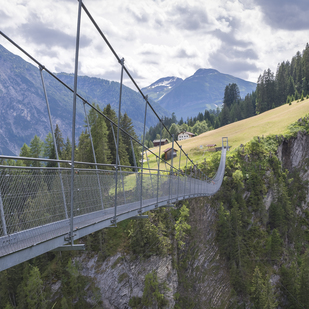 Suspension bridge in Holzgau, Lechtal valley