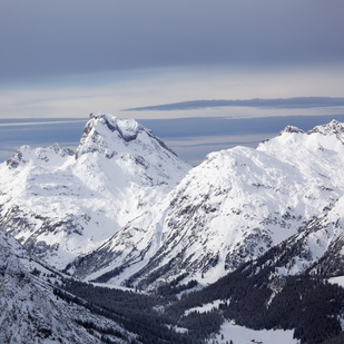 Panoramic view of the Lech Mountains, Lech am Arlberg.