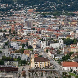 Innsbruck Bergisel - Blick auf die Stadt