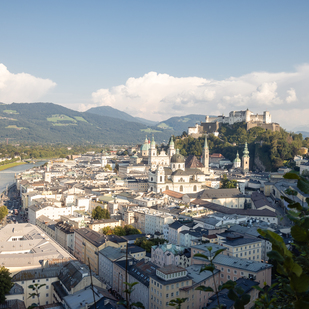 Salzburg, green city experiences, view Mönchsberg mountain