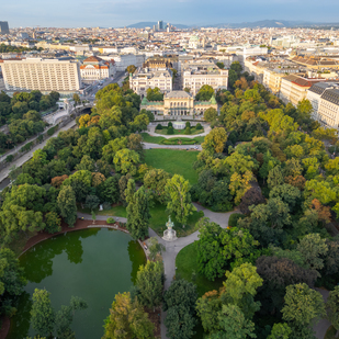 Wien, Stadtpark, Luftaufnahme