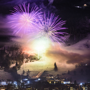 Feuerwerk an Silvester in Kitzbühel