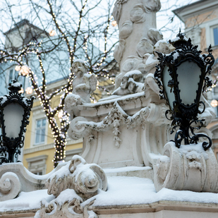 Snow in the city of St. Pölten