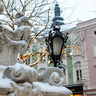 Snow in the city of St. Pölten