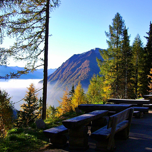 Autumn fog on the Großglockner High Alpine Road