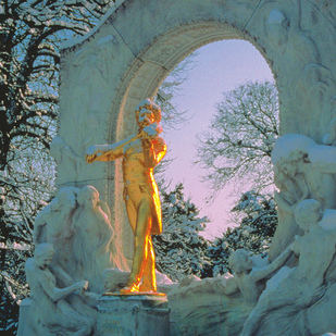 Monument of Johann Strauss / Stadtpark  Vienna (winter)
