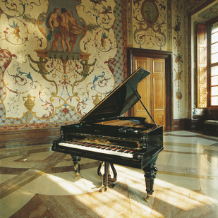 Inside the Belvedere Palace / piano