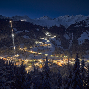View of the village Kappl in winter