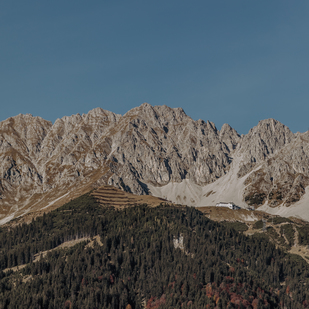 View of the Nordkette mountains in Innsbruck